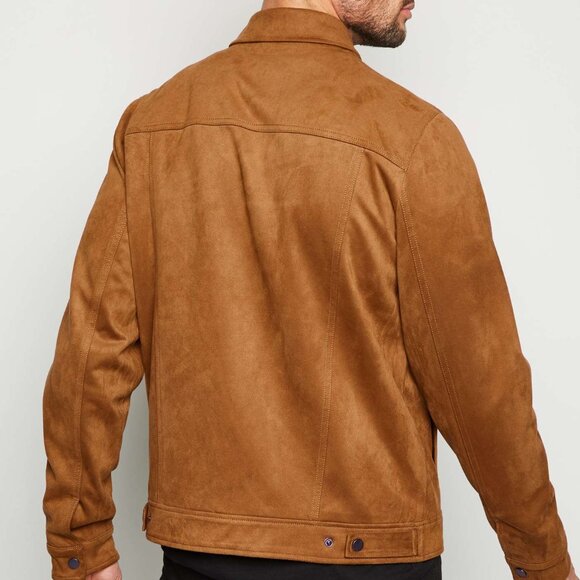 New Look Tan Suedette Trucker Jacket - Picture 5 of 5